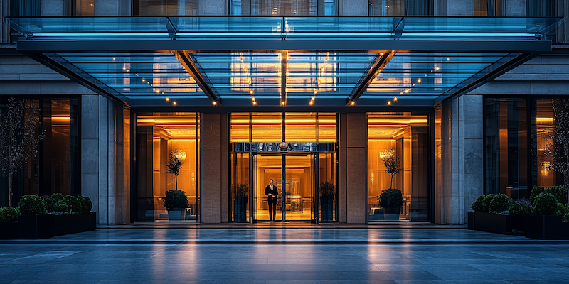 Daszek szklany nad drzwi